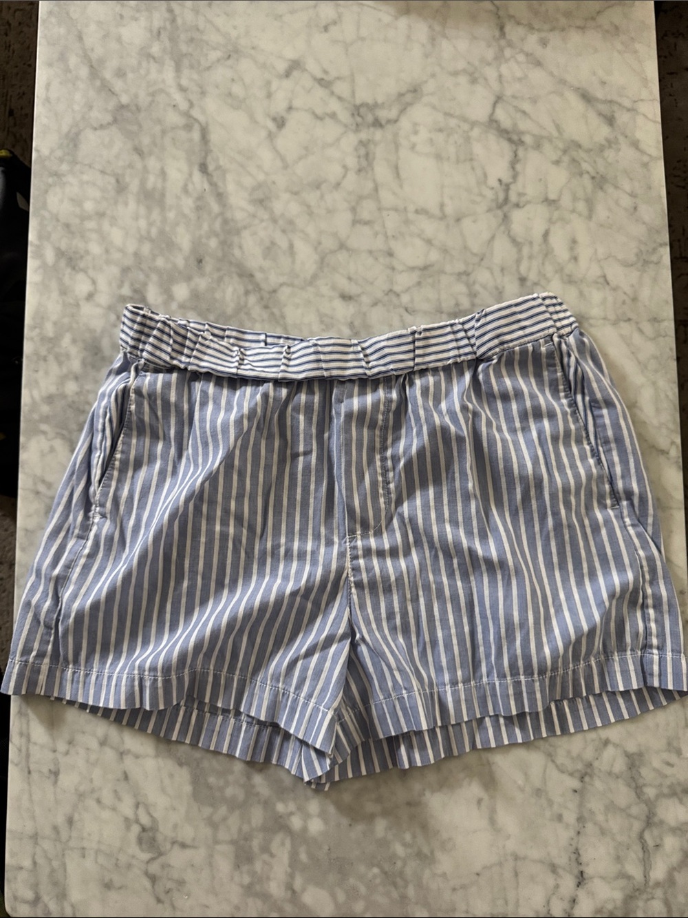 Madewell Blue White Striped Women’s Bermuda boxer lounge Shorts XS